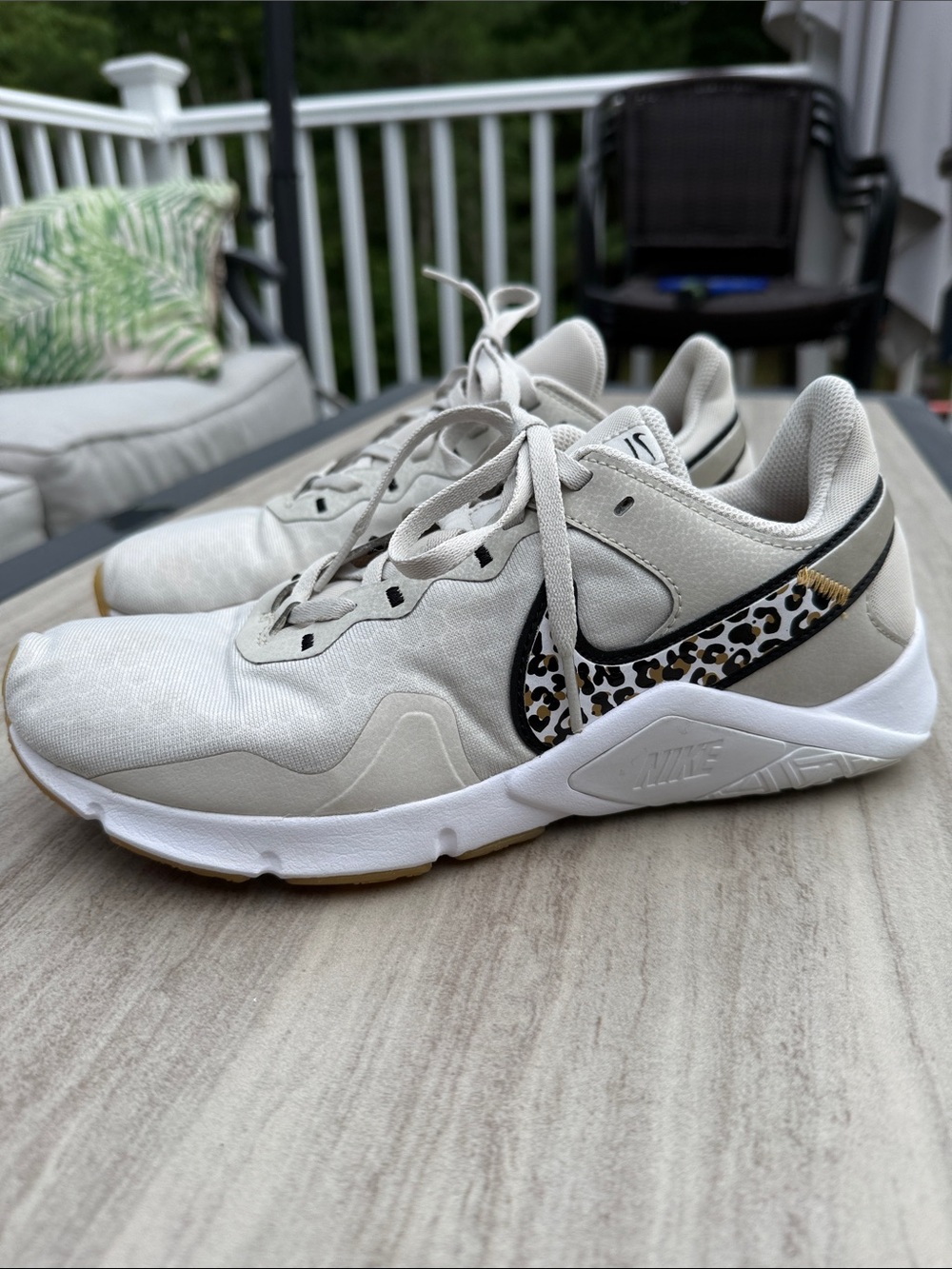 Nike Women's Legend Essential 2 PRM Sneakers with Leopard Swoosh